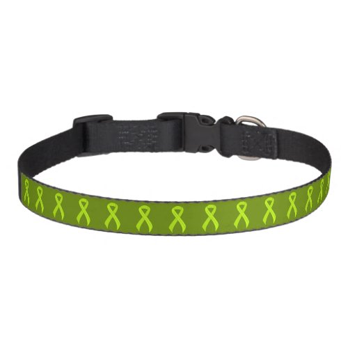 Lime Green Ribbon Support Awareness Pet Collar