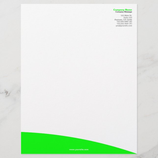 Lime Green Rolling Hill Letterhead (Front)