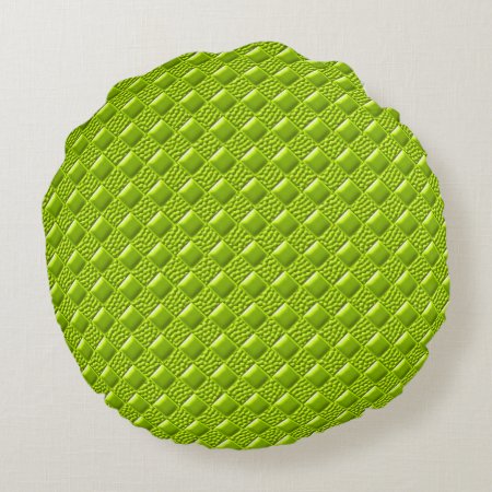 Lime Green Round Pillow