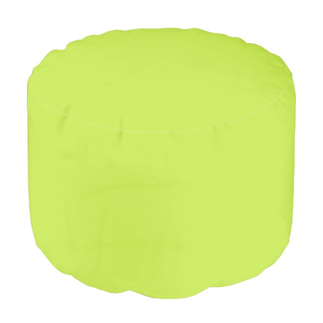 Lime Green Round Pouf 20" x 13.5" x 13.5" (Angled Front)