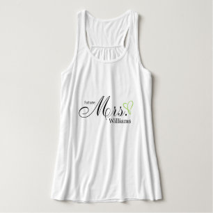 Lime Green Scribbled Heart Future Mrs Tank Top