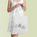 Lime Green Scribbled Heart Future Mrs Tote Bag<br><div class="desc">Custom bridal party design.</div>