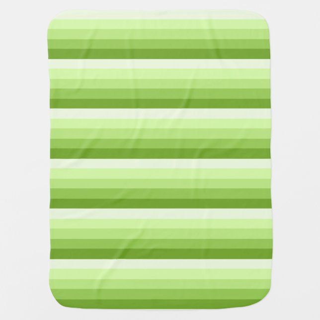 Lime green shadow stripes baby blanket (Front)