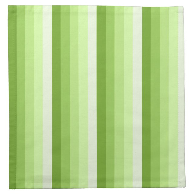 Lime green shadow stripes cloth napkin (Front)