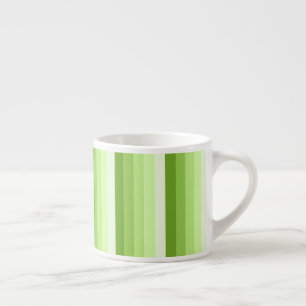 Lime green shadow stripes espresso cup