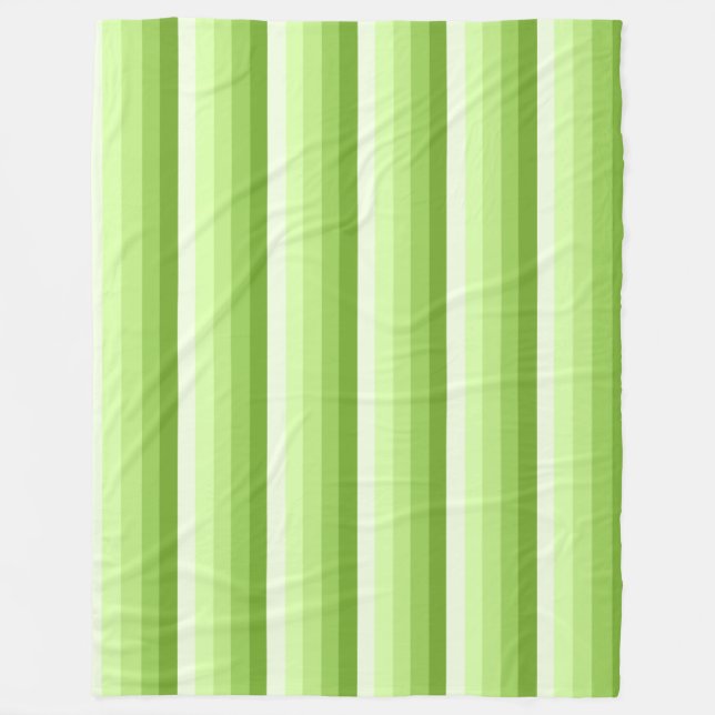 Lime green shadow stripes fleece blanket (Front)