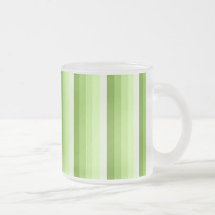 Lime green shadow stripes frosted glass coffee mug