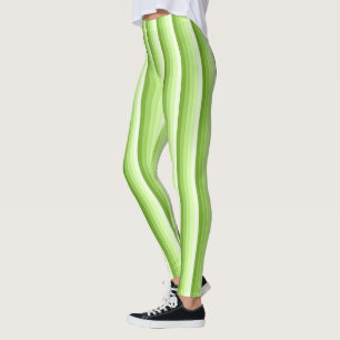 Lime green shadow stripes leggings
