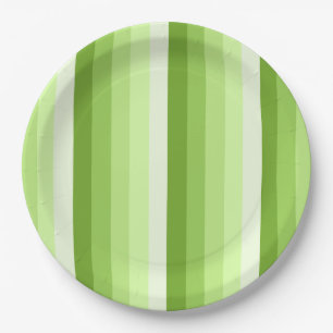 Lime green shadow stripes paper plates