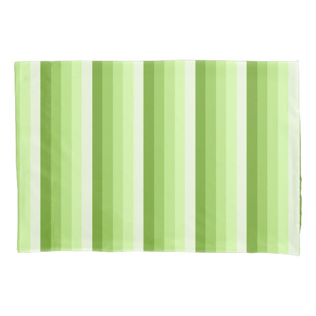 Lime green shadow stripes pillow case (Front)