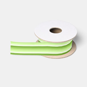 Lime green shadow stripes satin ribbon