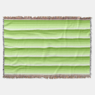 Lime green shadow stripes throw blanket
