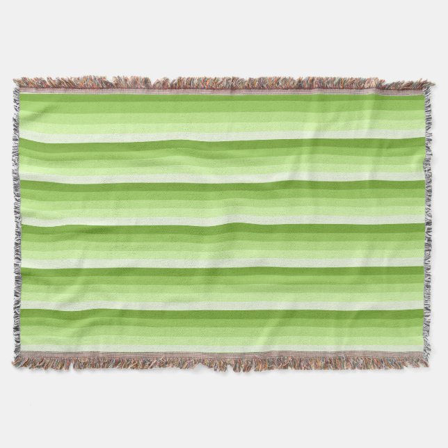 Lime green shadow stripes throw blanket (Front)