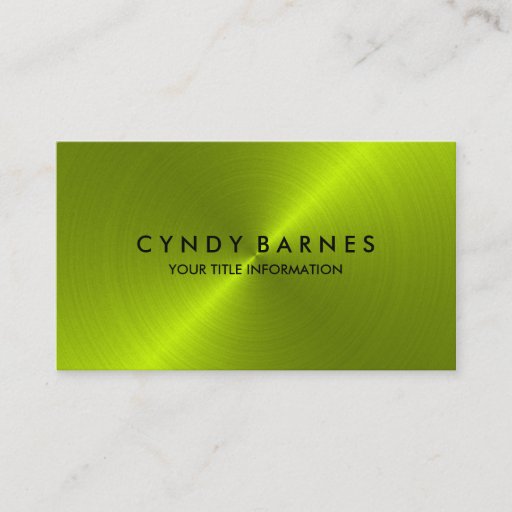 Customizable Lime Green Sheen Business Card