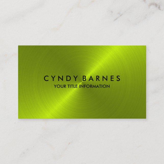 Lime Green Sheen Business Card (Front)