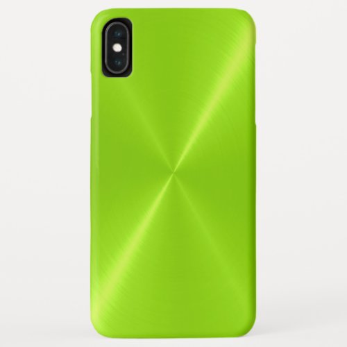Lime Green Shiny Stainless Steel Metal iPhone XS Max Case