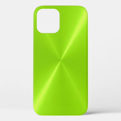 Lime Green Shiny Stainless Steel Metal iPhone 12 Pro Case