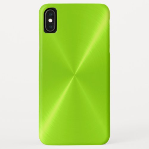 Lime Green Shiny Stainless Steel Metal iPhone XS Max Case