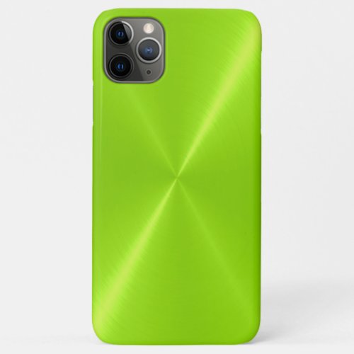 Lime Green Shiny Stainless Steel Metal iPhone 11 Pro Max Case