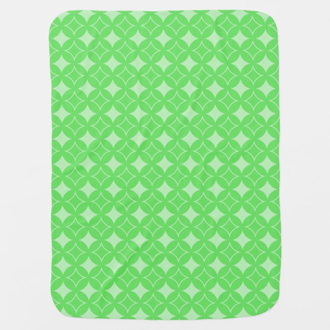 Lime green shippo pattern baby blanket (Front)