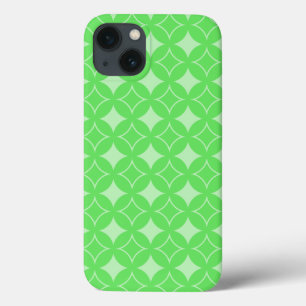 Lime green shippo pattern Case-Mate iPhone case