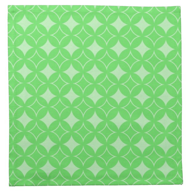Lime green shippo pattern cloth napkin (Front)
