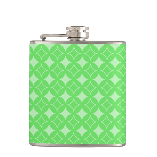 Lime green shippo pattern flask (Front)