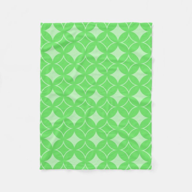 Lime green shippo pattern fleece blanket (Front)