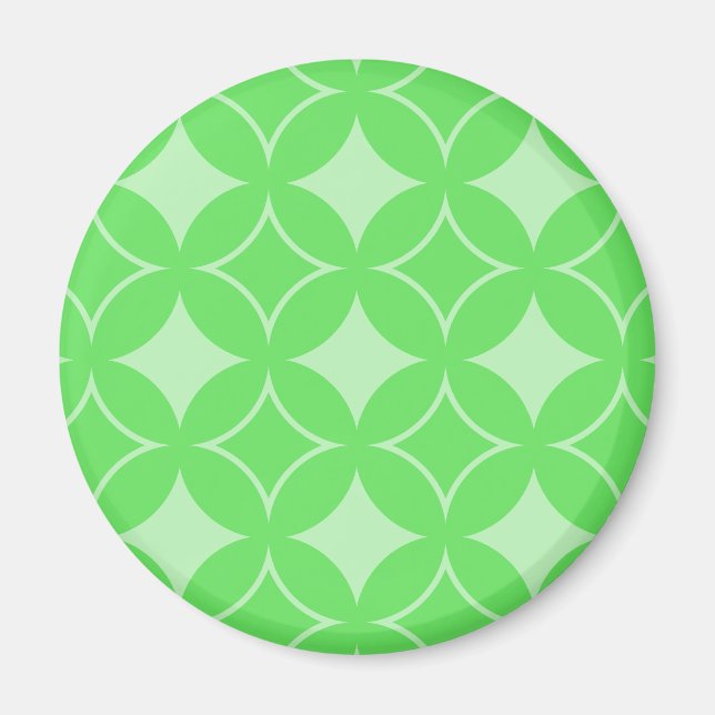 Lime green shippo pattern magnet (Front)