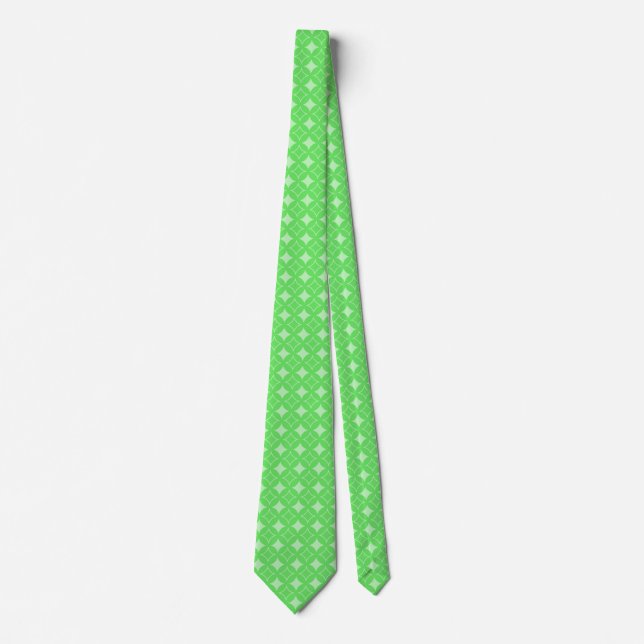 Lime green shippo pattern tie (Front)