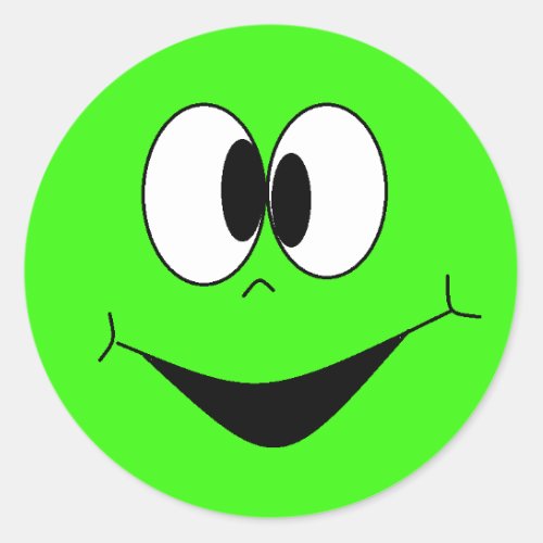 Lime Green Silly Googlie Eyes Face Stickers