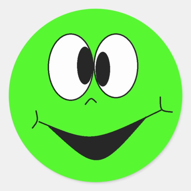 Lime Green Silly Googlie Eyes Face Stickers (Front)