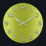Lime Green Silver Gray Grey Arabic Numers Large Clock<br><div class="desc">Lime Green Silver Gray Grey Arabic Numbers Large Clock by FlorenceK Studio – A Timepiece of Modern Elegance and Vibrancy 🕒🍀 Discover the fusion of contemporary design and functionality with the Lime Green Silver Gray Grey Arabic Numbers Large Clock, a stylish creation from FlorenceK Studio, now featured on Zazzle. This...</div>