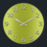 Lime Green Silver Gray Grey Arabic Numers Large Clock<br><div class="desc">Lime Green Silver Gray Grey Arabic Numbers Large Clock by FlorenceK Studio – A Timepiece of Modern Elegance and Vibrancy 🕒🍀 Discover the fusion of contemporary design and functionality with the Lime Green Silver Gray Grey Arabic Numbers Large Clock, a stylish creation from FlorenceK Studio, now featured on Zazzle. This...</div>