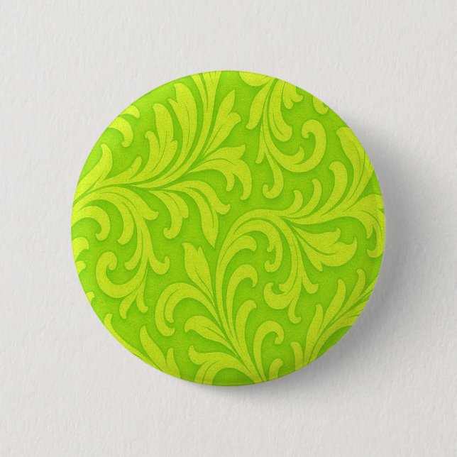 lime green sleek pattern button (Front)