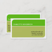 Lime green smart student employment resume card (Front/Back)