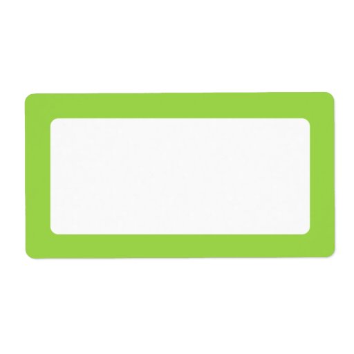 Lime green solid color border blank shipping label | Zazzle