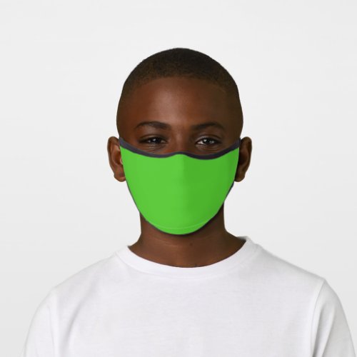 Lime Green Solid Color Customize It COVID19 Kids Premium Face Mask