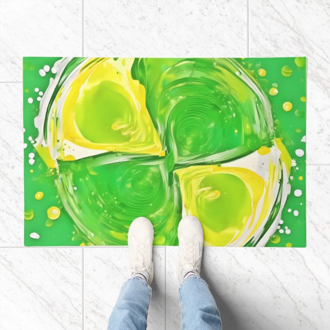 Lime Green Spiral Doormat (Indoor)