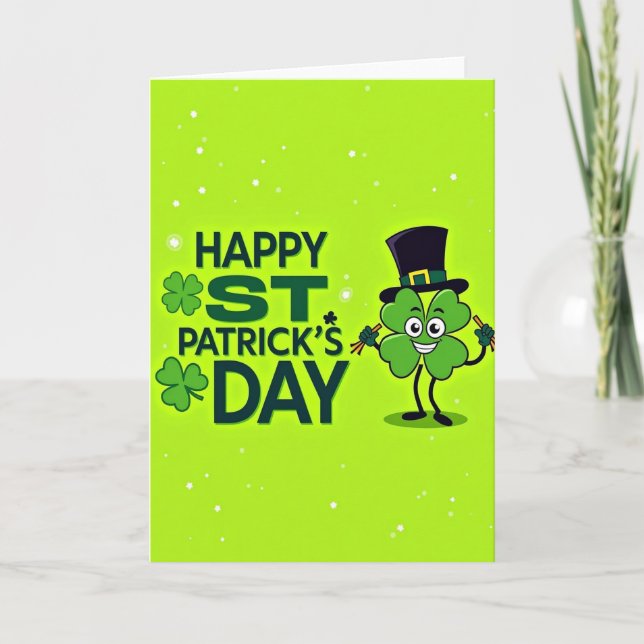 Lime Green St Patricks Card (Front)
