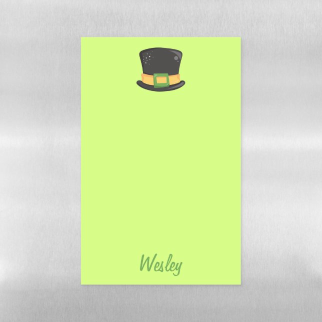 Lime Green St. Patrick's Hat Magnetic Dry Erase Sheet (Vertical)
