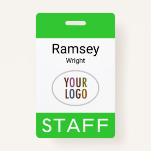 Lime Green Staff ID Name Badge Reel Clip Lanyard