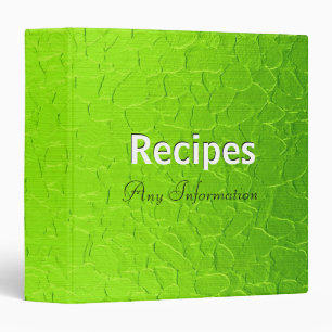 Lime green stainless steel metal Recipes binders