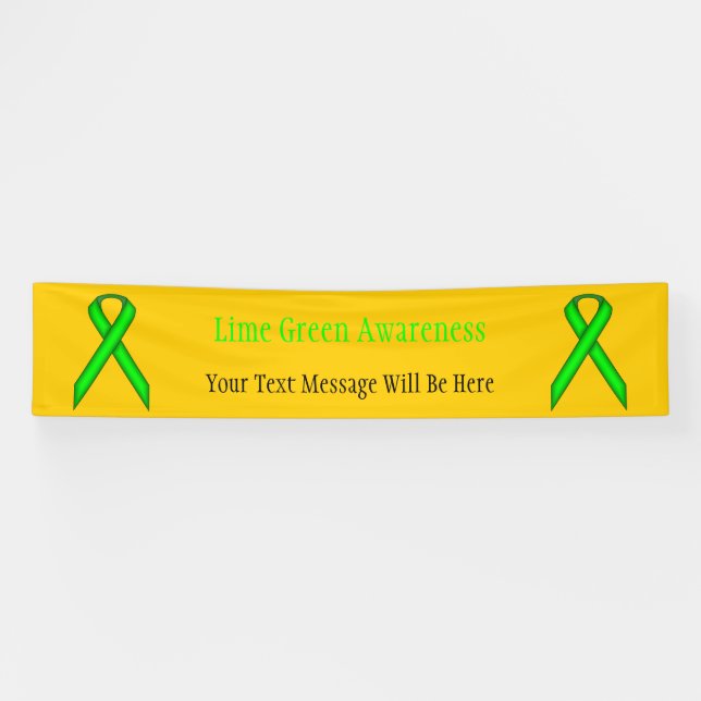 Lime Green Standard Ribbon by Kenneth Yoncich Banner (Horizontal)