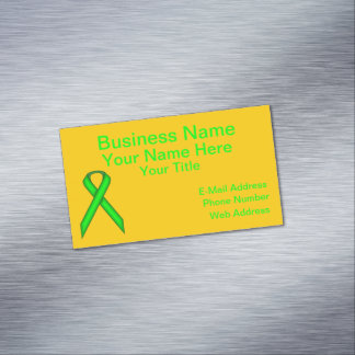 Lime Green Standard Ribbon by Kenneth Yoncich Business Card Magnet