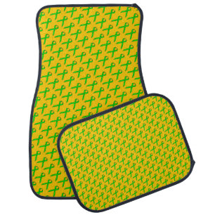 Lime Green Standard Ribbon by Kenneth Yoncich Car Mat