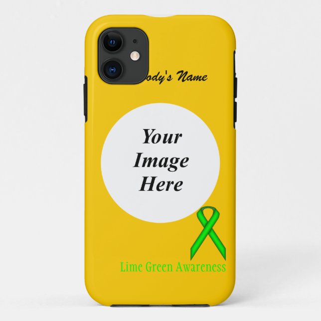 Lime Green Standard Ribbon by Kenneth Yoncich Case-Mate iPhone Case (Back)