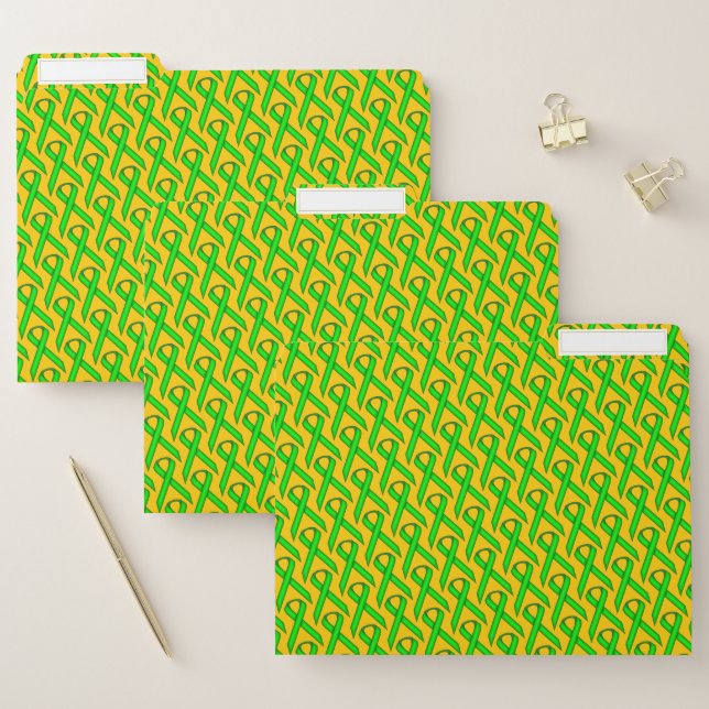 Lime Green Standard Ribbon by Kenneth Yoncich File Folder (Set)