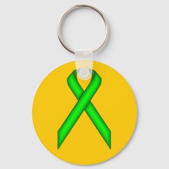 Lime Green Standard Ribbon By Kenneth Yoncich Keychain by KennethYoncich at Zazzle