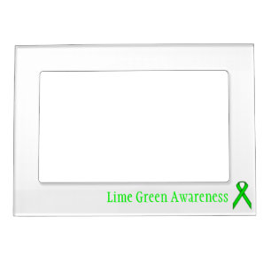 Lime Green Standard Ribbon by Kenneth Yoncich Magnetic Frame